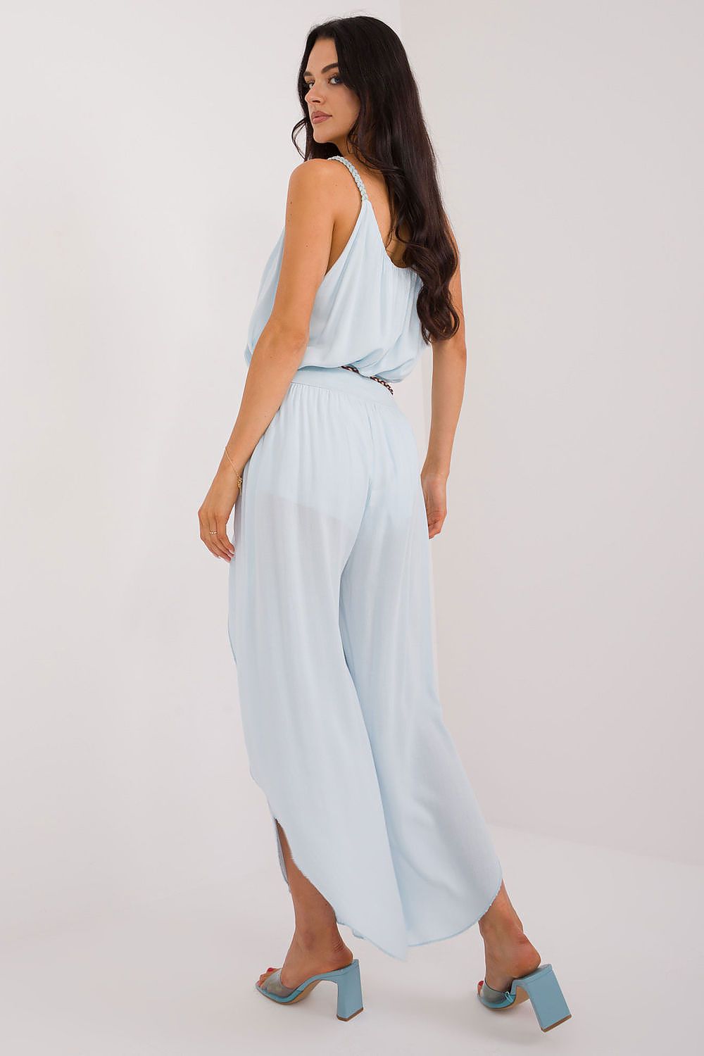 TEEK - Light Blue Wide Flow Palazzo Trousers PANTS TEEK MH