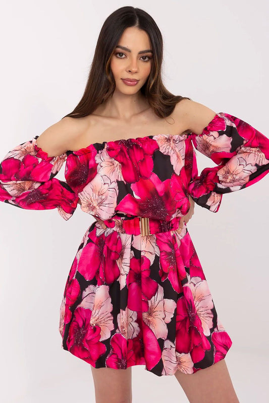 TEEK - Brelted Off-Shoulder Flower Dress DRESS TEEK MH multicolor 2 One Size