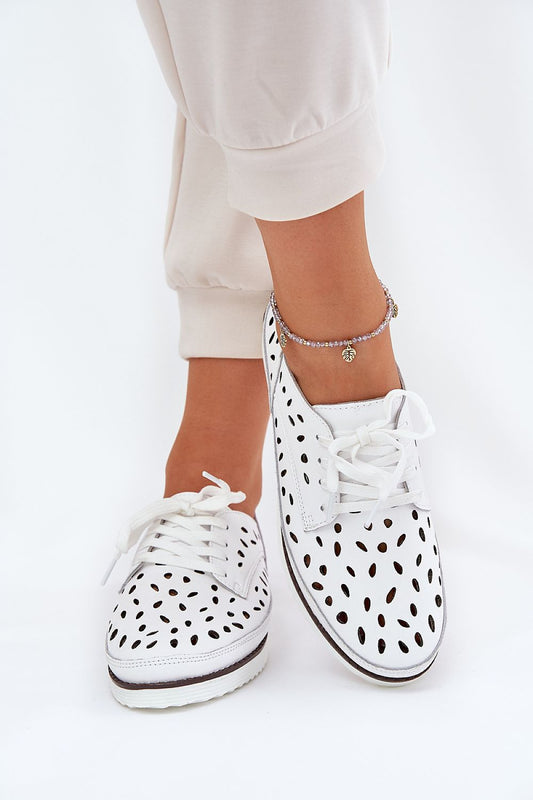 TEEK - Leather Look Through Laced Low Shoes SHOES TEEK MH white 6.5