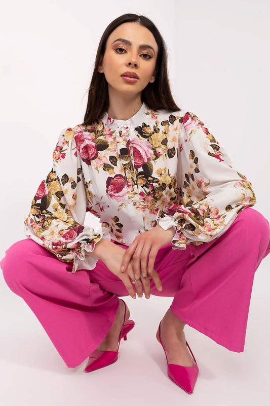 TEEK - Foral Ruffle Wrist Long Sleeve Blouse TOPS TEEK MH