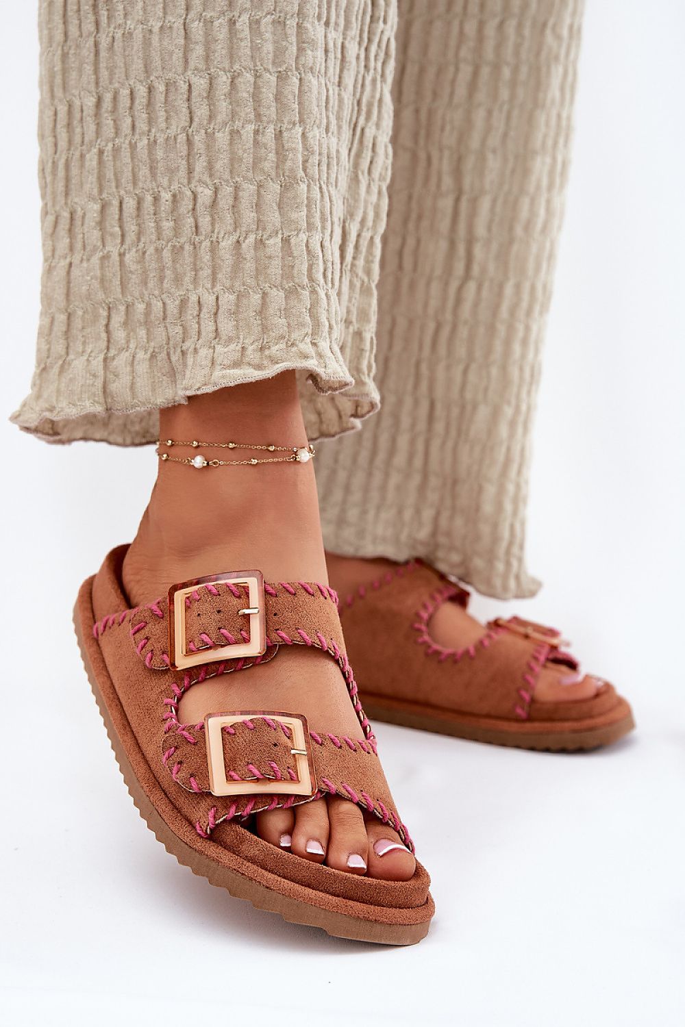 TEEK - Strong Stitch Double Buckle Sandals SHOES TEEK MH brown 6.5