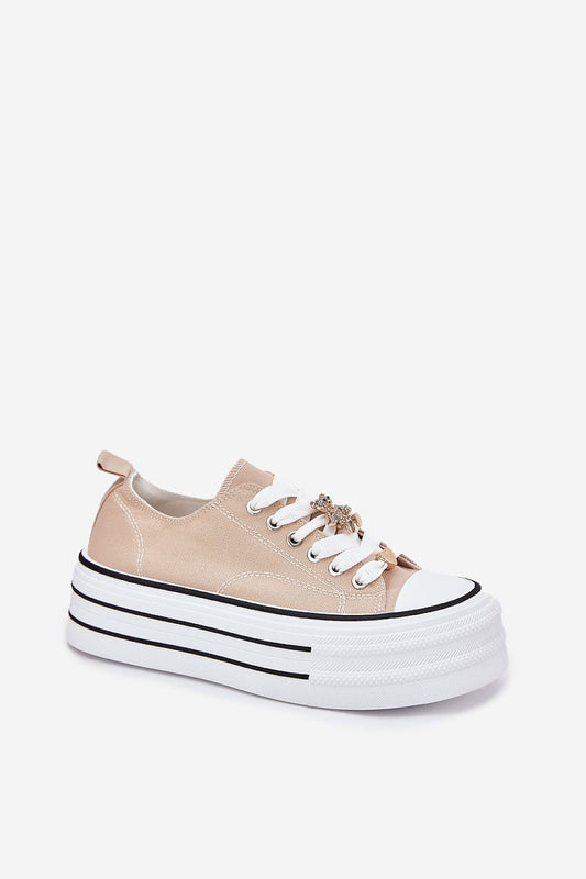 TEEK - Beige Chunky Rubber Platform Laced Sneakers SHOES TEEK MH