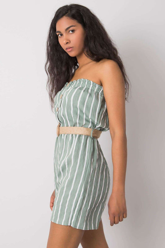TEEK - Belted Striped Strapless Romper JUMPSUIT TEEK MH