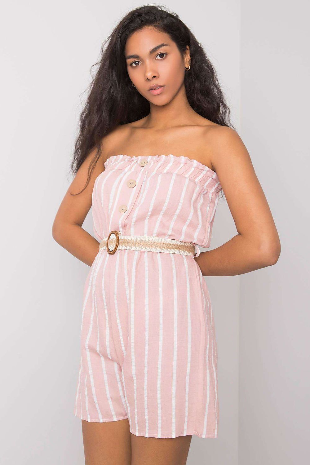 TEEK - Belted Striped Strapless Romper JUMPSUIT TEEK MH