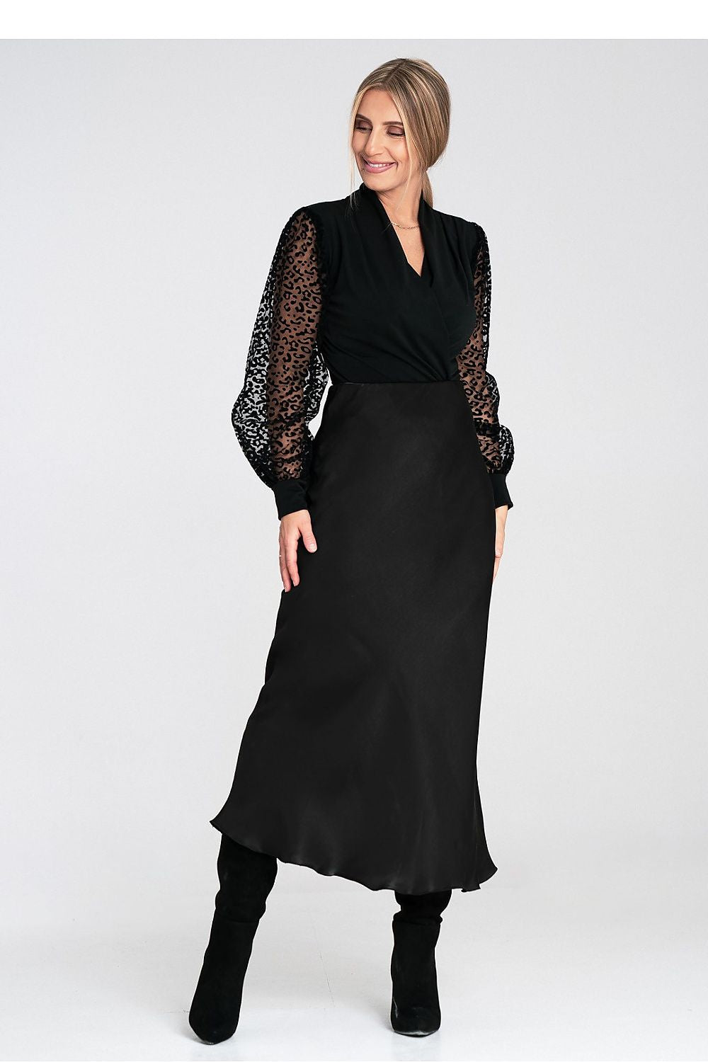 TEEK - Sheer Sleeve Shapewear V-Neck Bodysuit TOPS TEEK MH