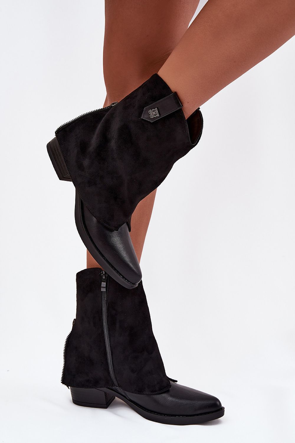 TEEK - Suede Folded Over Heeled Boots SHOES TEEK MH