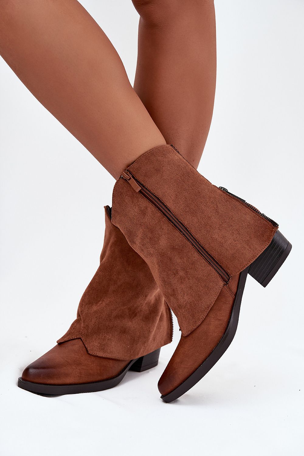 TEEK - Suede Folded Over Heeled Boots SHOES TEEK MH