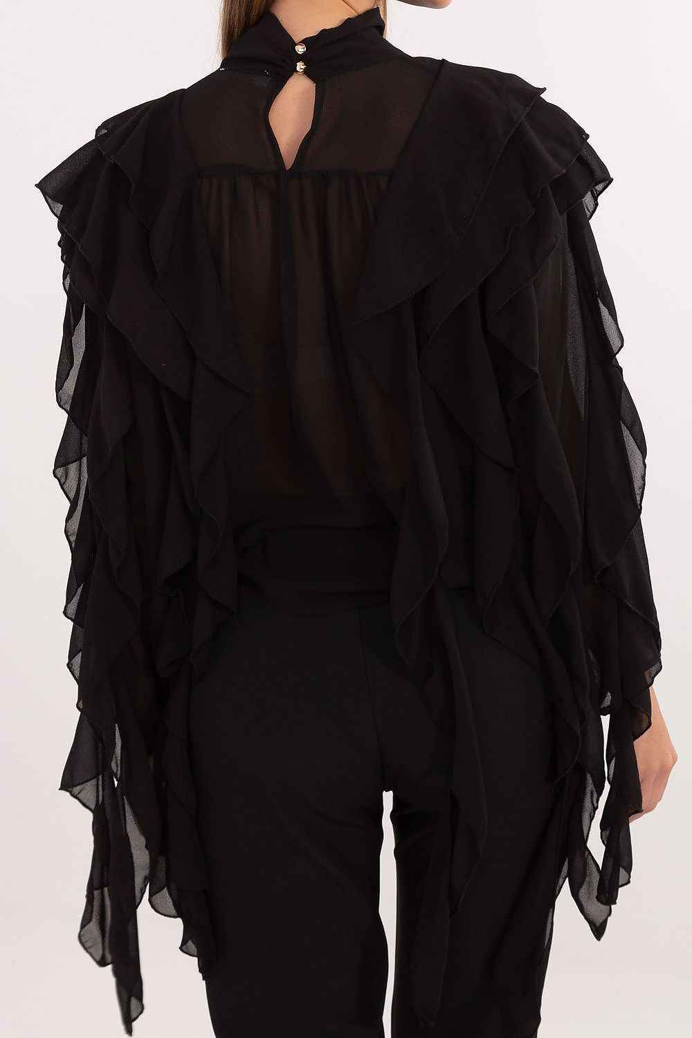 TEEK - Turtleneck Sheer Arm Drip Blouse TOPS TEEK MH
