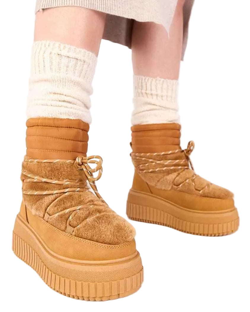 TEEK - Canoe Laced Furry Top Snow boots SHOES TEEK MH brown 6.5