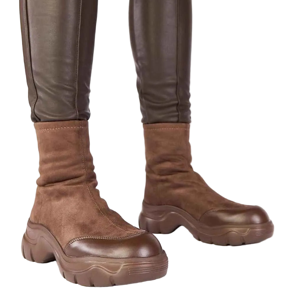 TEEK - Back Zip Sue & Fab Boots SHOES TEEK MH brown 7.5