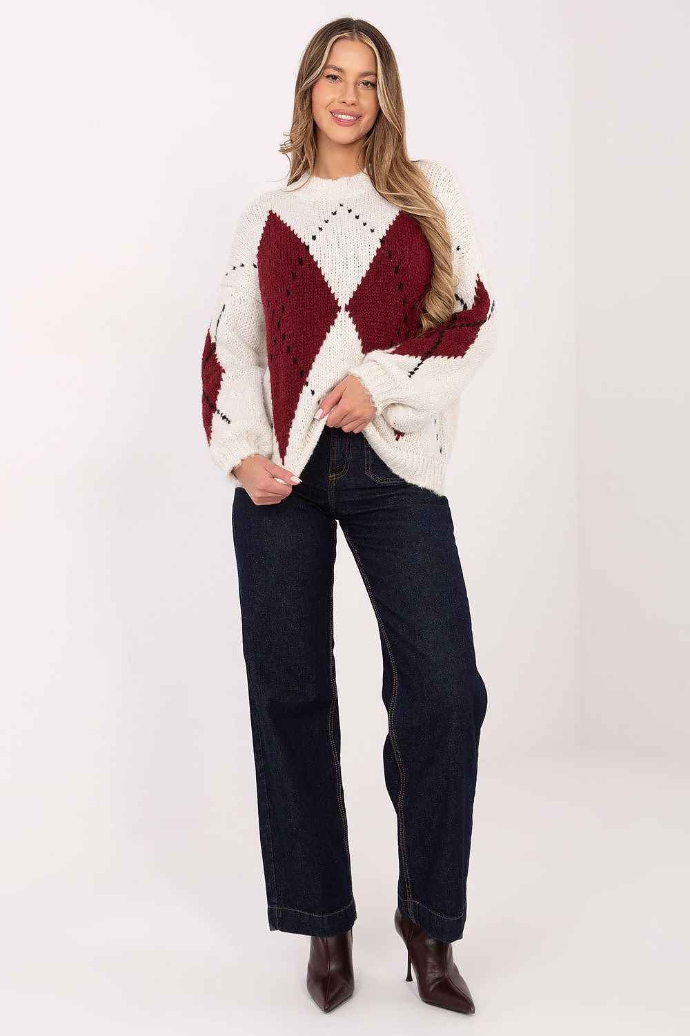 TEEK - Argyle Sweater TOPS TEEK MH beige 2 One Size