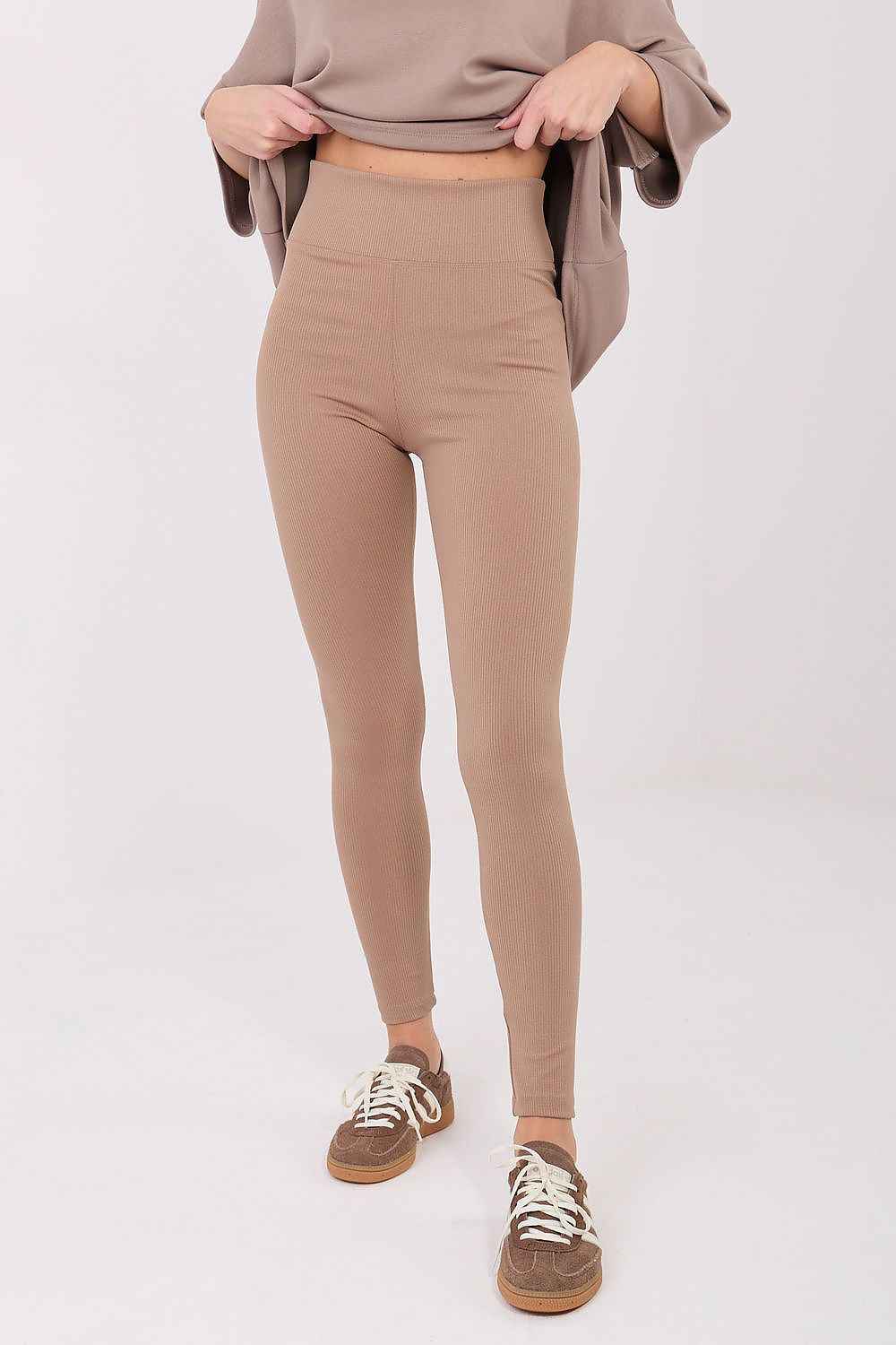 TEEK - Ribbed Lifestyle Long Leggings PANTS TEEK MH beige S