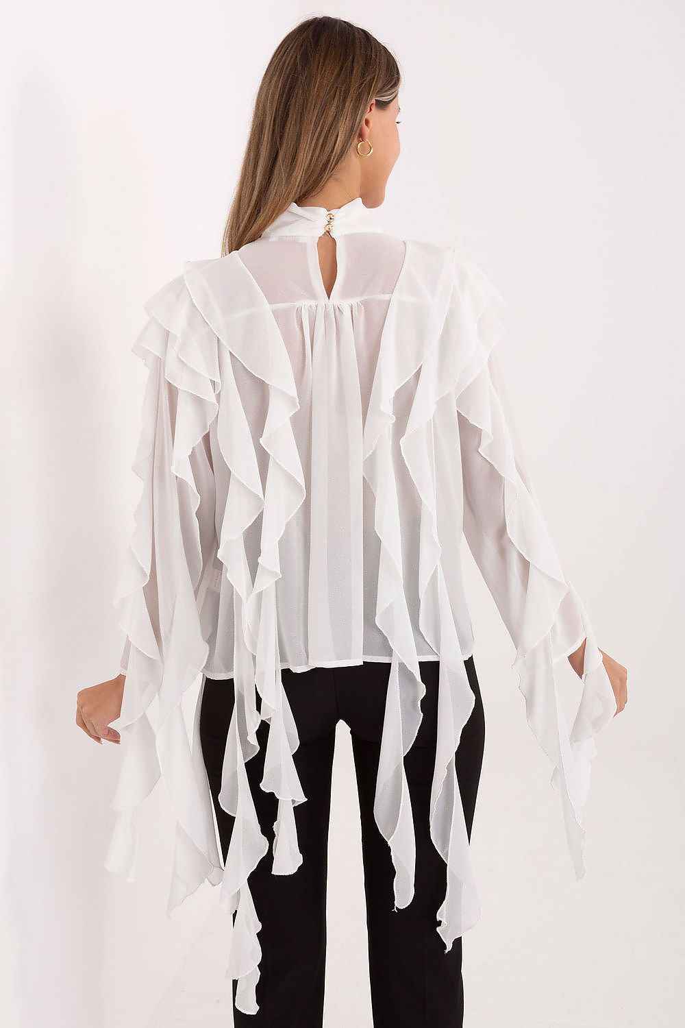 TEEK - Turtleneck Sheer Arm Drip Blouse TOPS TEEK MH