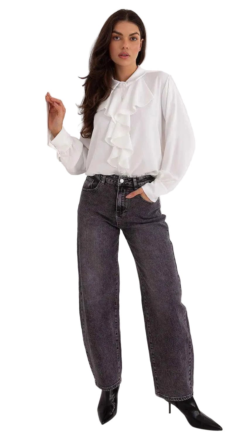 TEEK - Ruffle Down Long Sleeve Blouse TOPS TEEK MH beige One Size