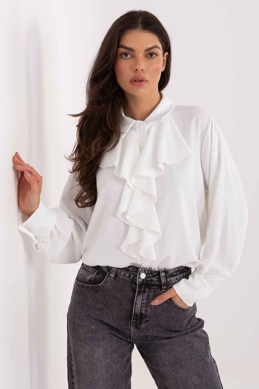 TEEK - Ruffle Down Long Sleeve Blouse TOPS TEEK MH