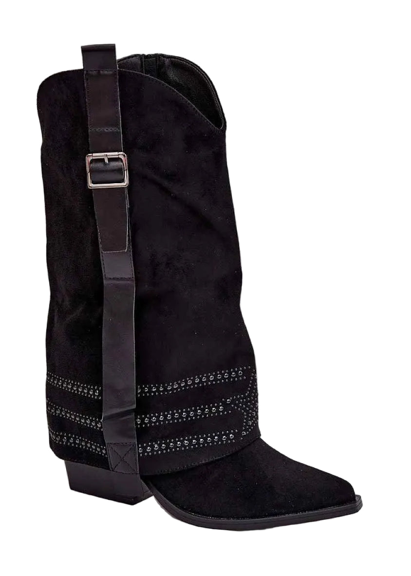 TEEK - Suede Modern Calf Heeled Boots SHOES TEEK MH