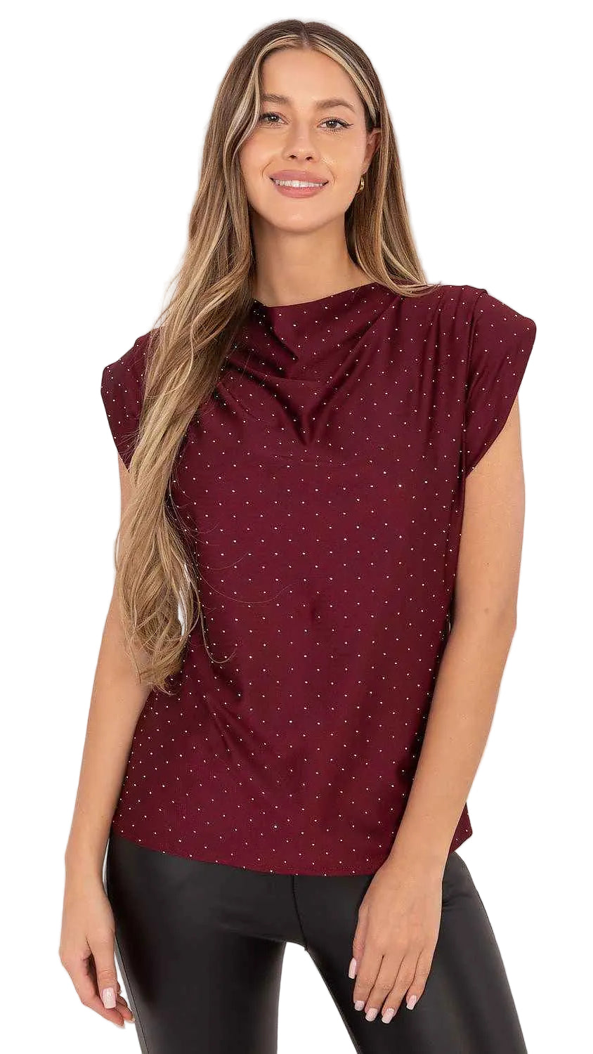 TEEK - Padded Shoulder Sleeveless Blouse TOPS TEEK MH red One Size