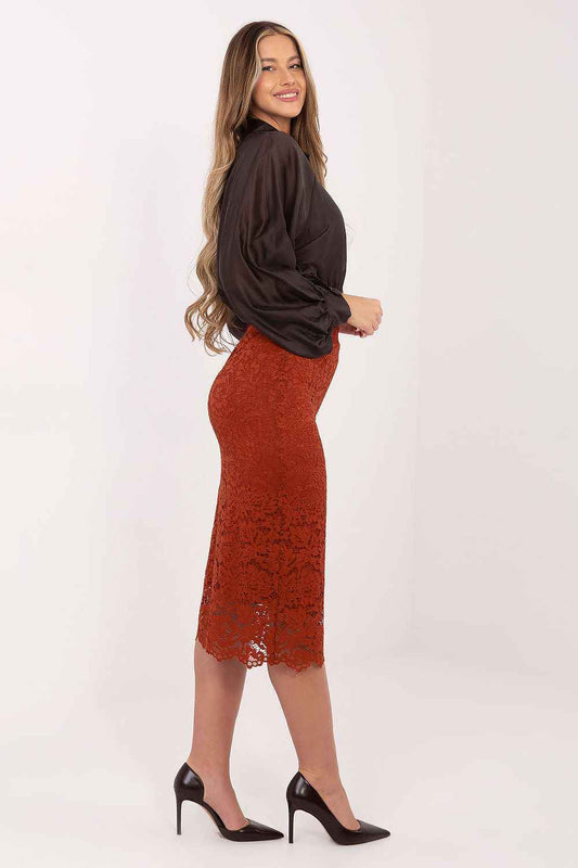 TEEK - Lace Lengthy Waistband Skirt - Orange SKIRT TEEK MH