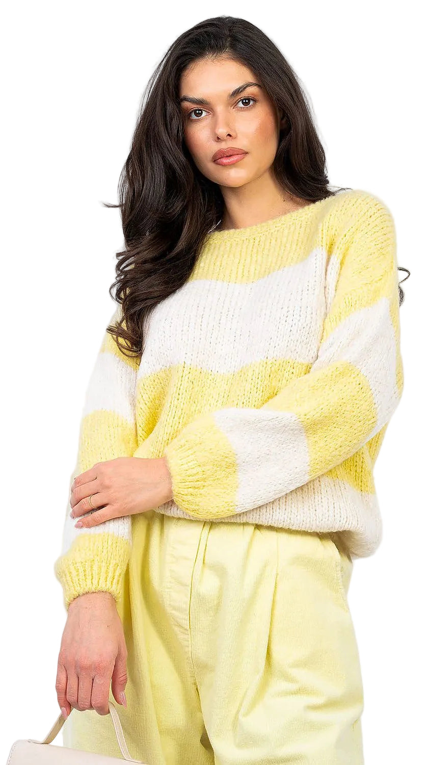 TEEK - Dom Stripe Sweater TOPS TEEK MH yellow One Size