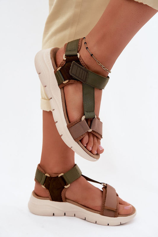 Platform sandals Step in style green 36