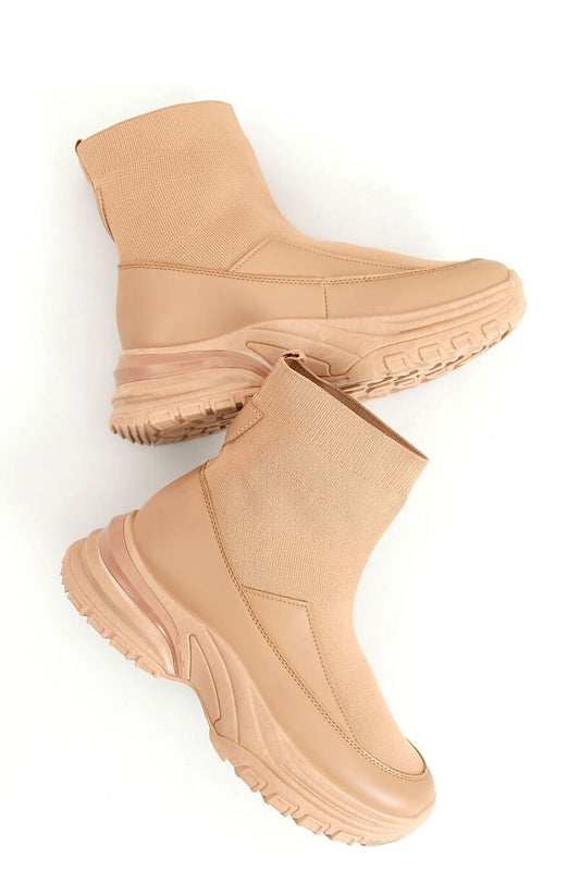 TEEK - Brown Sock Sport Platform Boots