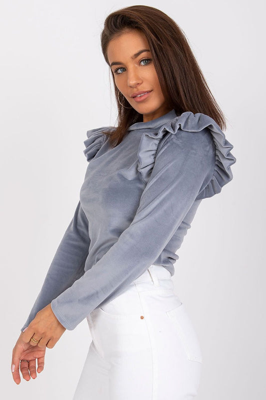 TEEK - Ruffled Shoulder Long-Sleeved Blouse TOPS TEEK MH