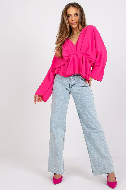 TEEK - V-Neck Floppy Blouse TOPS TEEK MH pink One Size