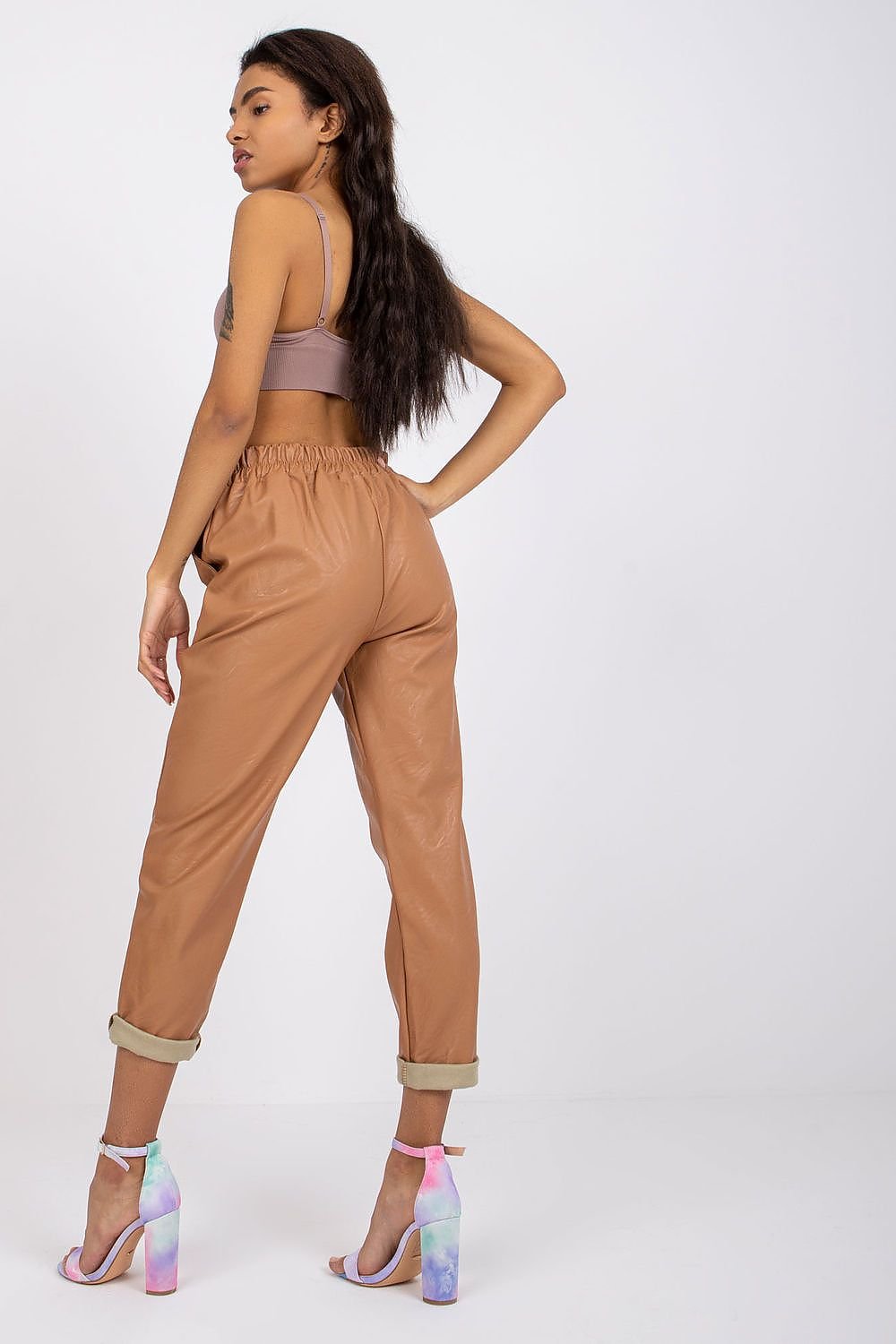 TEEK - Brown Stretch Chained Waist Trousers PANTS TEEK MH