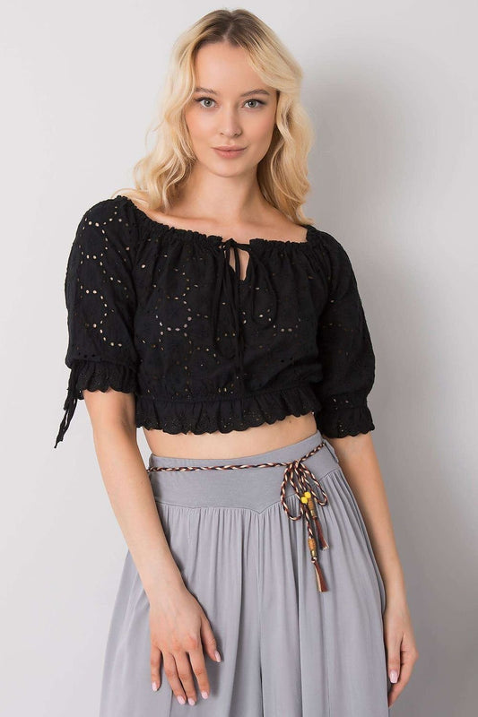 TEEK - Multi Drawstring Cropped Blouse TOPS TEEK MH black S