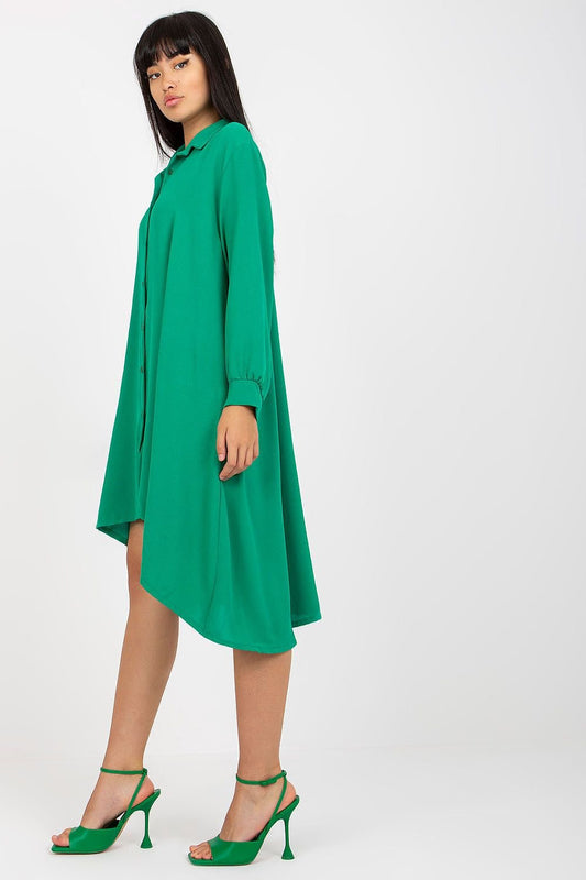 TEEK - Green Button Down Shirt Dress DRESS TEEK MH