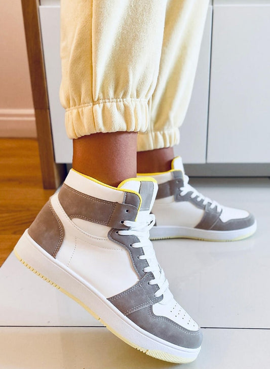TEEK - White Stone Yellow Womens High-Top Sneakers SHOES TEEK MH