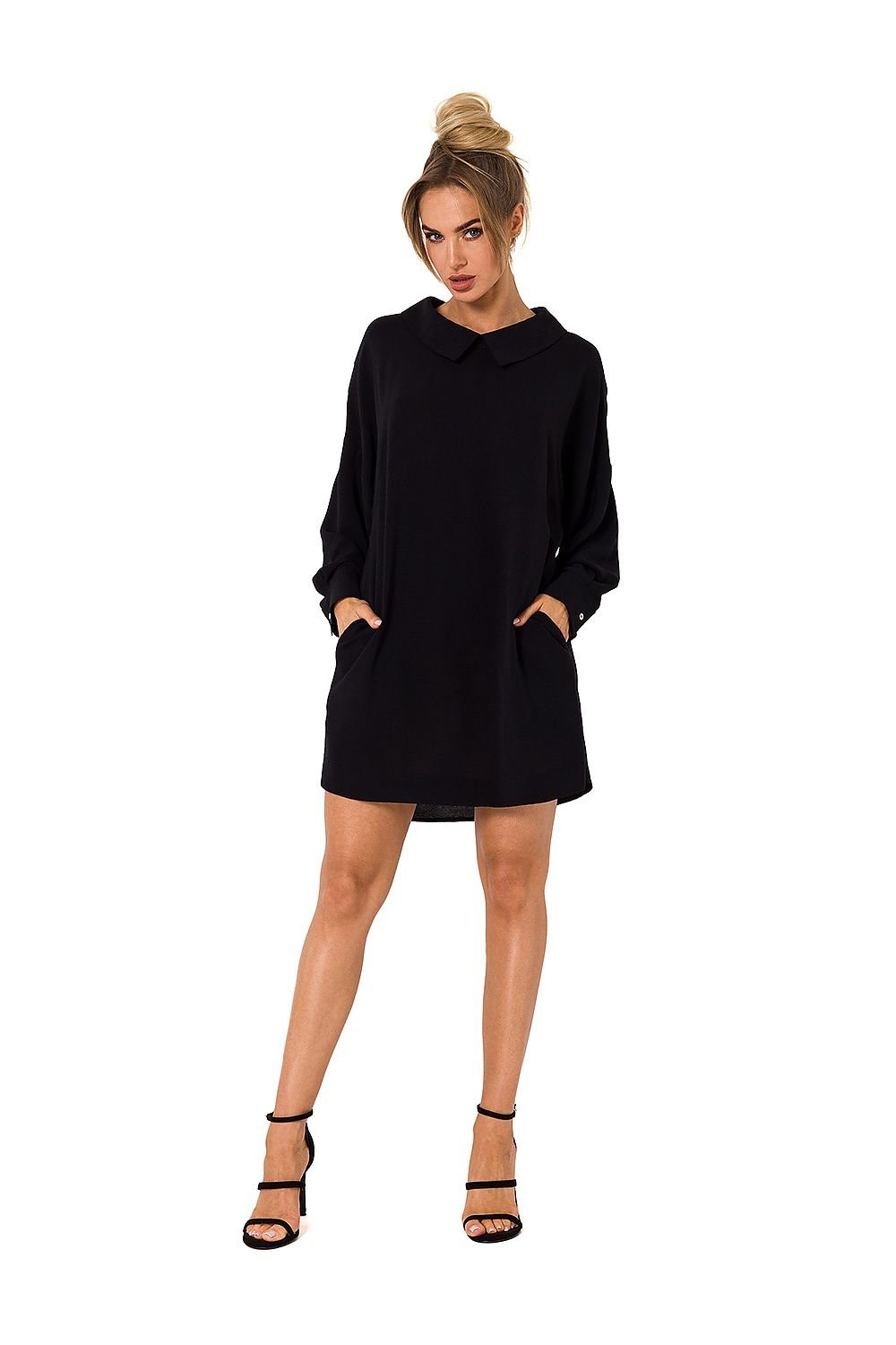 TEEK - Back V-Neck Shirt Dress DRESS TEEK MH black S