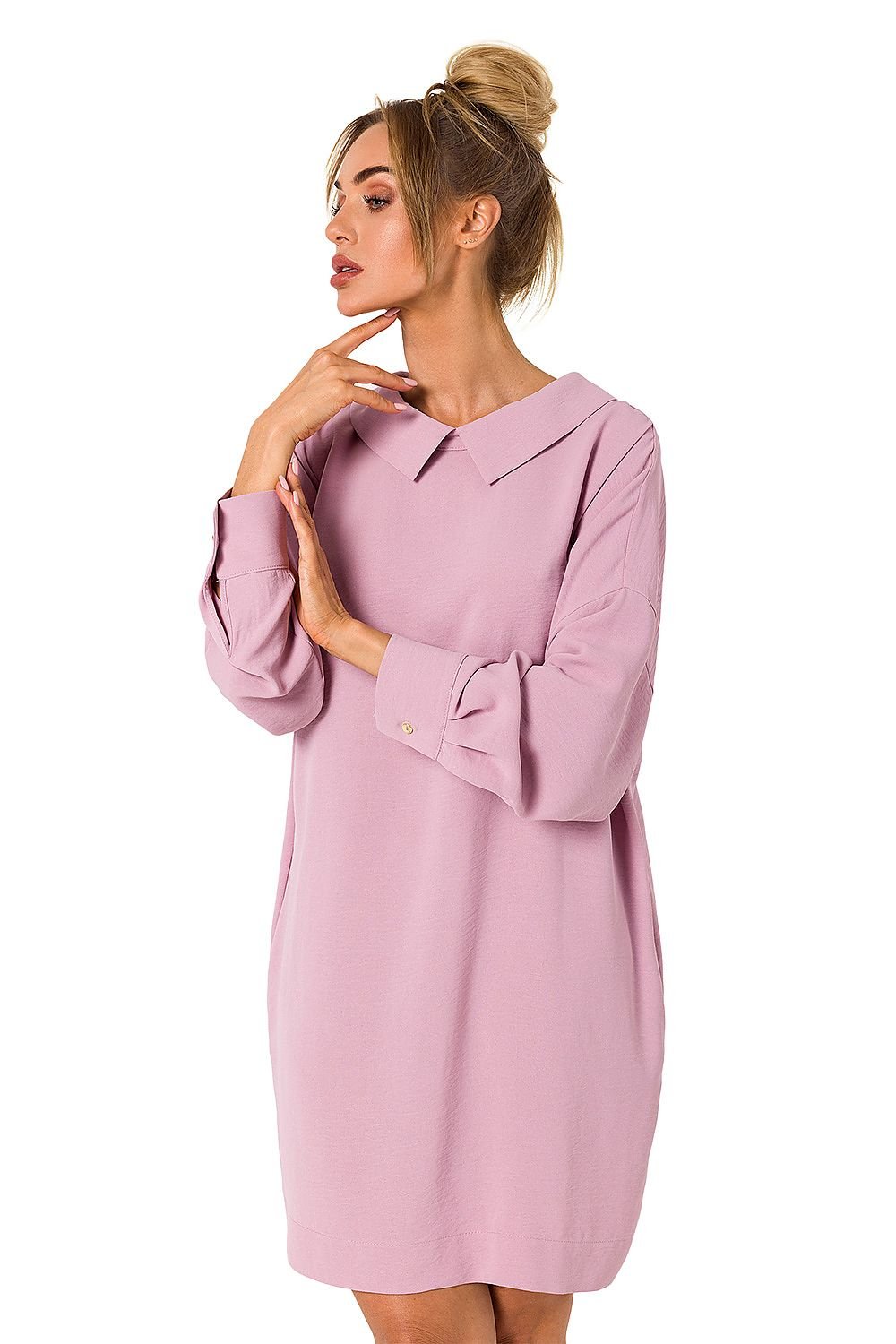 TEEK - Back V-Neck Shirt Dress DRESS TEEK MH pink S