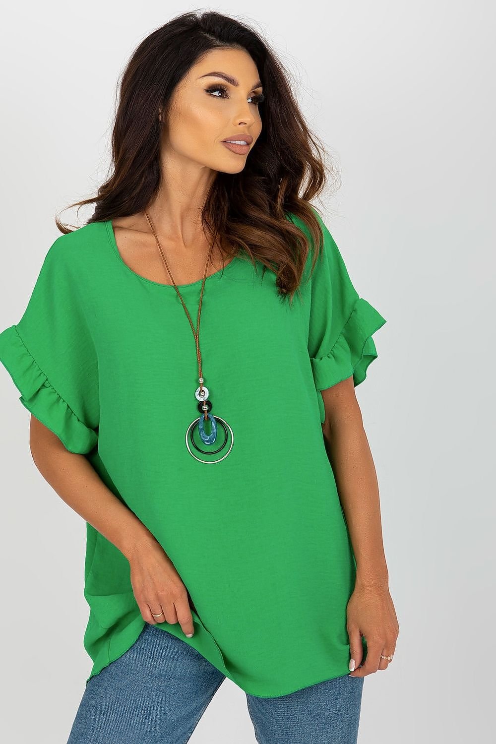 TEEK - Tilted Ruffled Blouse TOPS TEEK MH green One Size