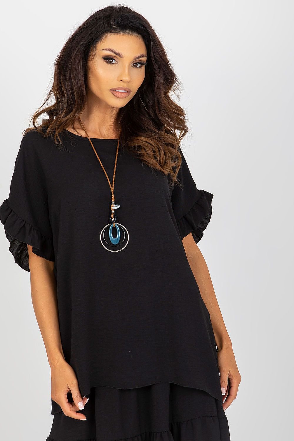 TEEK - Tilted Ruffled Blouse TOPS TEEK MH black One Size