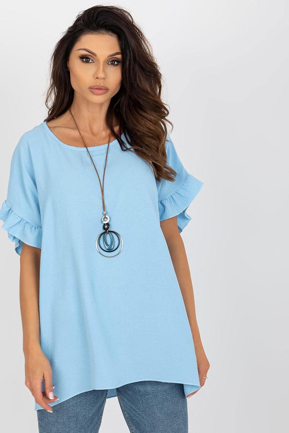 TEEK - Tilted Ruffled Blouse TOPS TEEK MH blue One Size