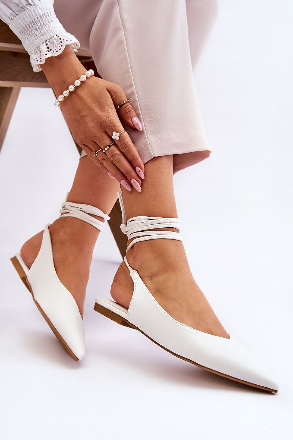 TEEK - Smooth Ballet Ankle Tie Flats SHOES TEEK MH