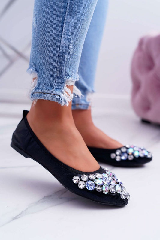 TEEK - Black Bejeweled Ballet flats SHOES TEEK MH