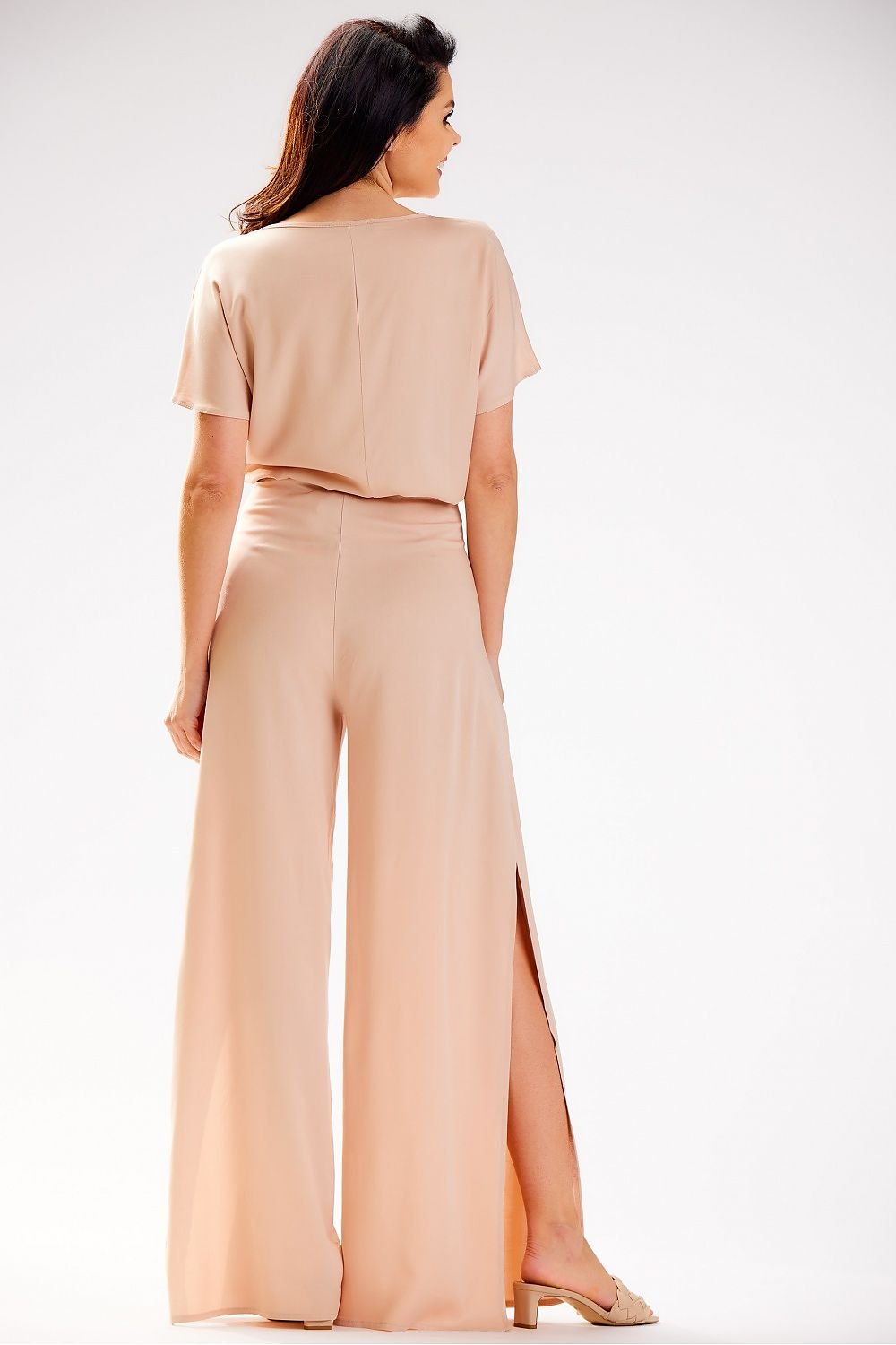 TEEK - Beige Belted Slit Leg Jumpsuit JUMPSUIT TEEK MH