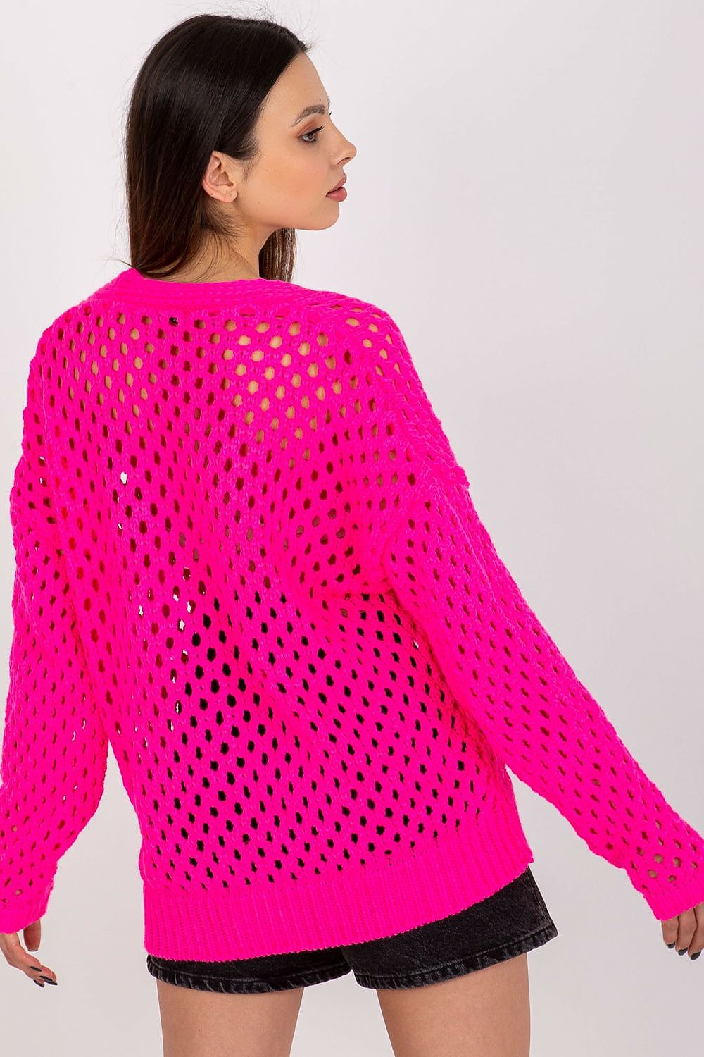 TEEK - Buttoned Openwork V-Neck Cardigan SWEATER TEEK MH