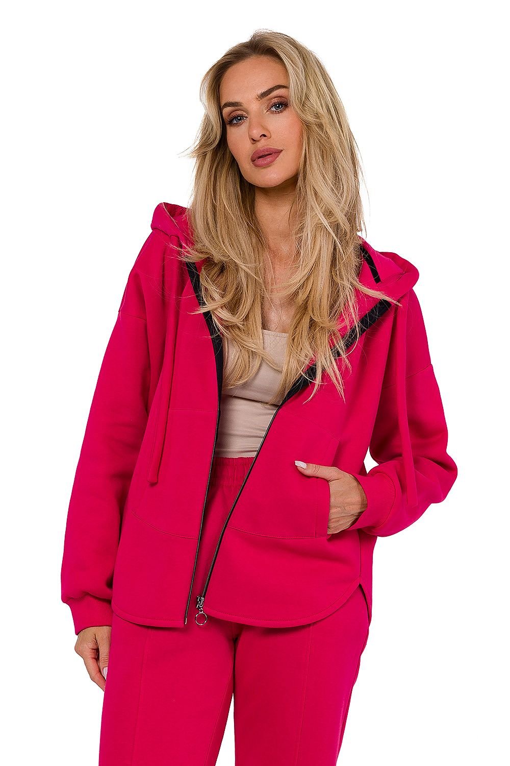 TEEK - Zip Up Pocketed Hoodie JACKET TEEK MH pink S/M