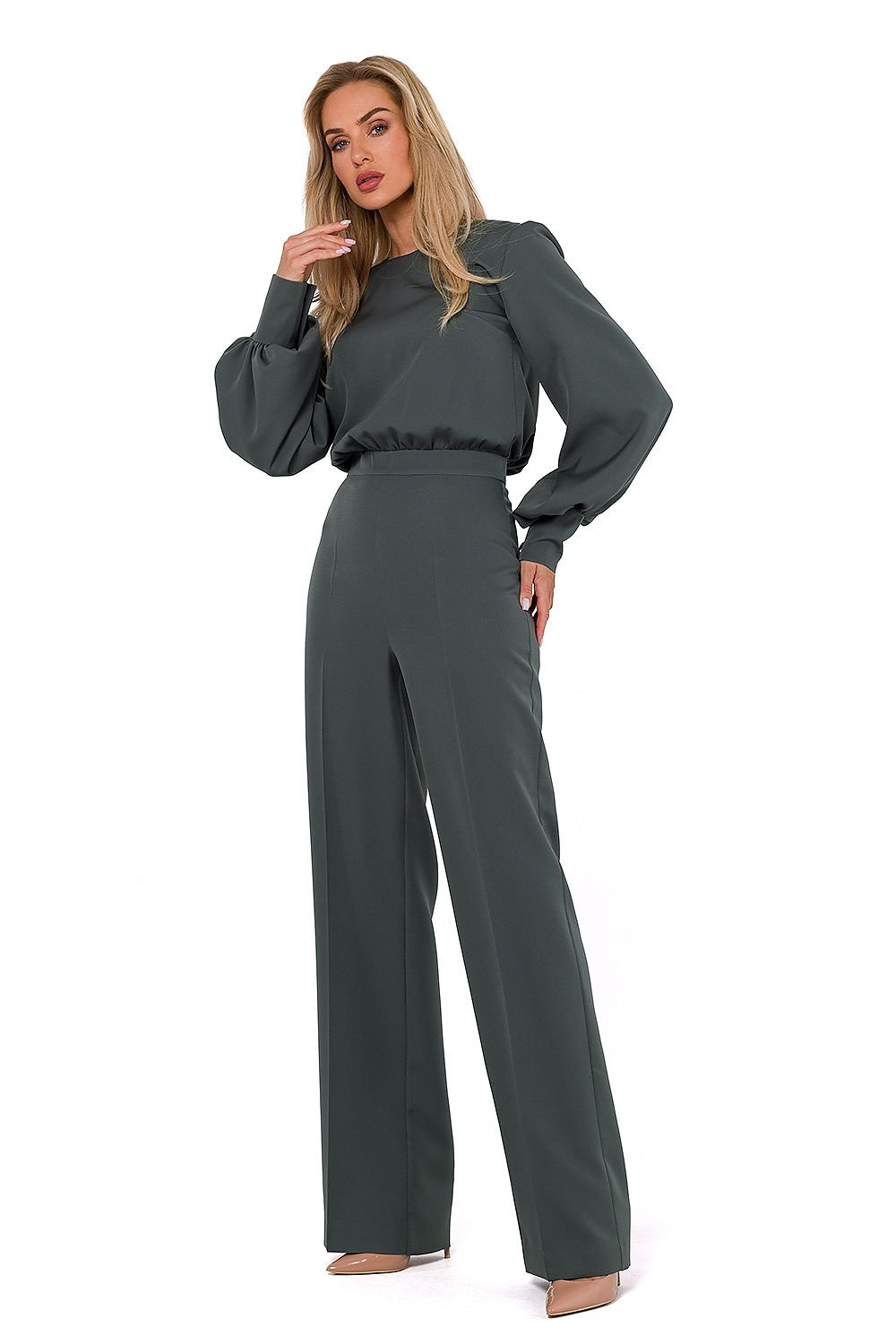 TEEK - Back Peep Full Jumpsuit JUMPSUIT TEEK MH grey moss S