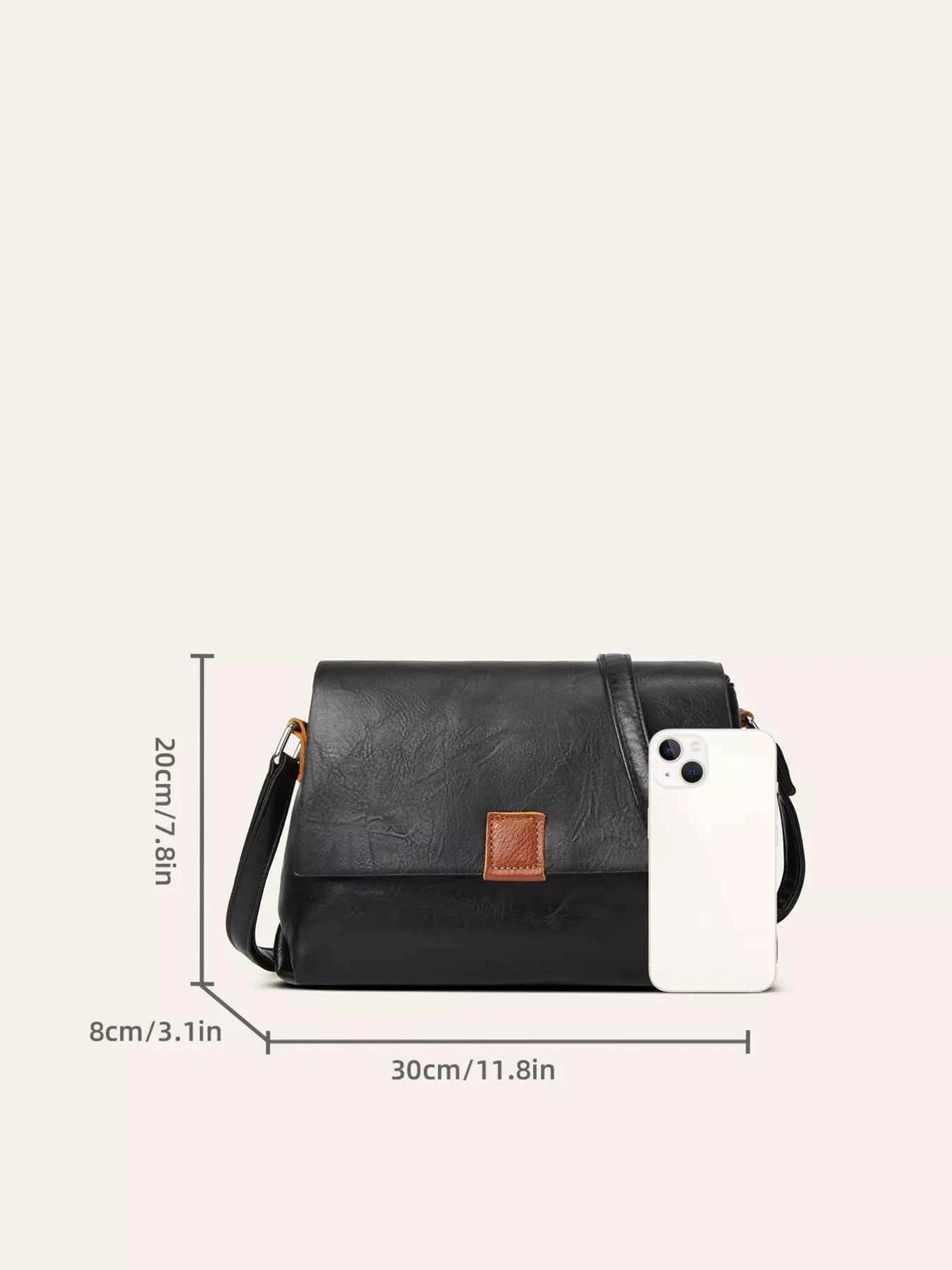TEEK - Vintage PU Leather Flap Crossbody Bag Trendsi