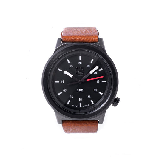 TEEK - MENS DAPPER WATCH WATCH TEEK D BLACK FACE/WHISKEY BROWN LEATHER