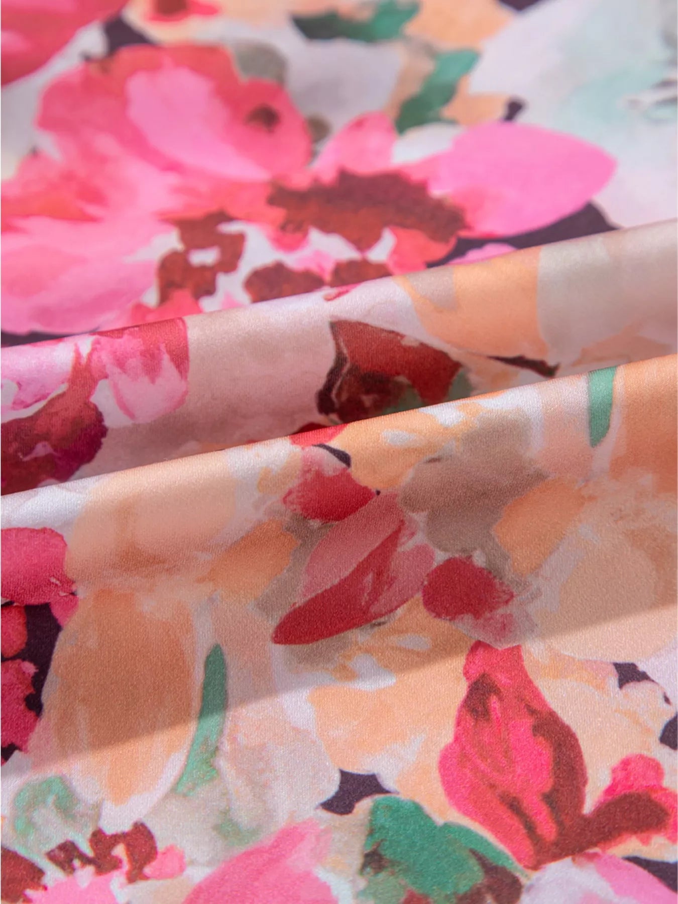 TEEK - Floral Print Ruffle Trim Long Sleeve Shirt TOPS TEEK Trend