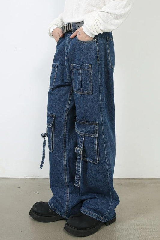 TEEK - Mens Mid Rise Cargo Pockets Jeans JEANS TEEK Trend