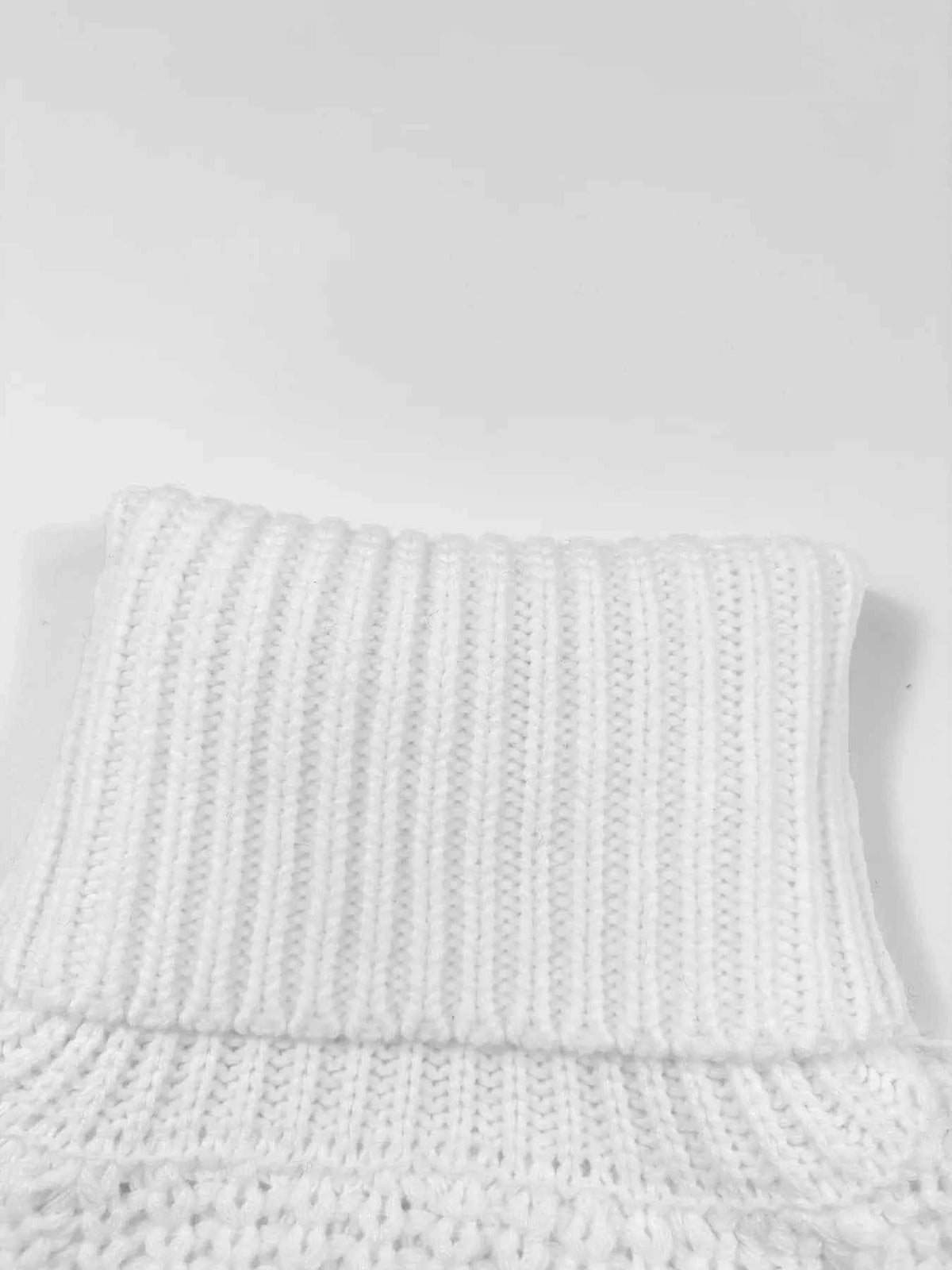 TEEK - Chunky Knit Turtleneck Long Sleeve Sweater SCARF TEEK Trend
