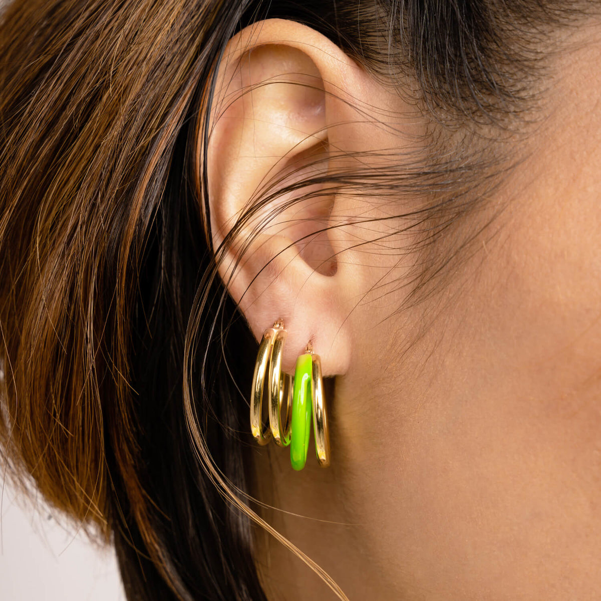 TEEK - Enamel Double Hoop Earrings JEWELRY TEEK GNH