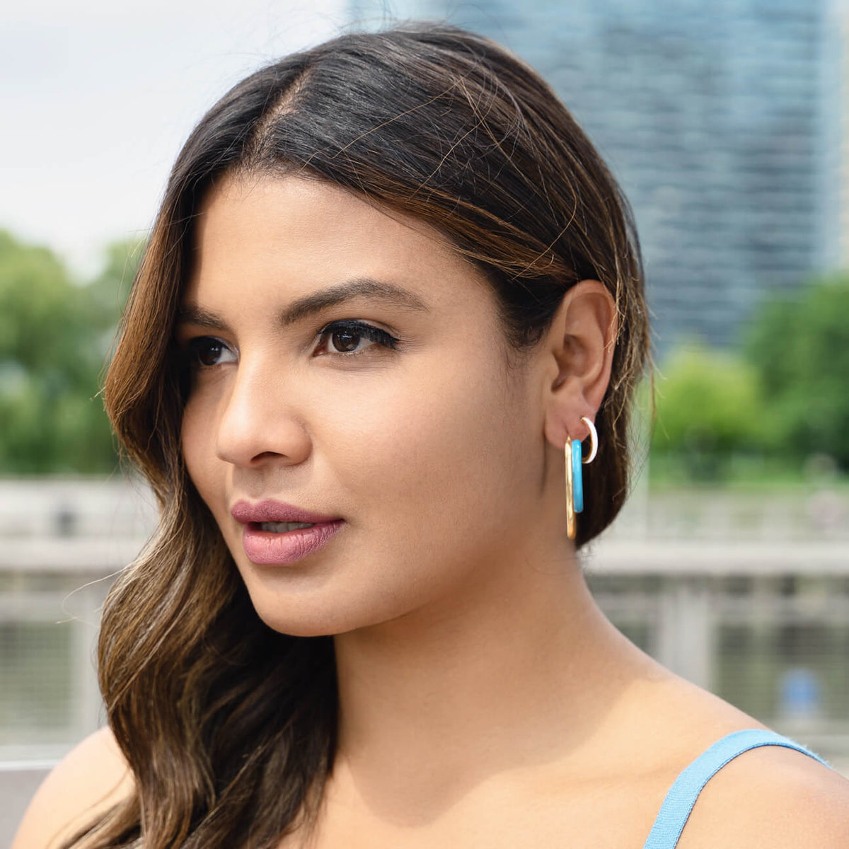 TEEK - Enamel Double Oval Hoop Earrings JEWELRY TEEK GNH