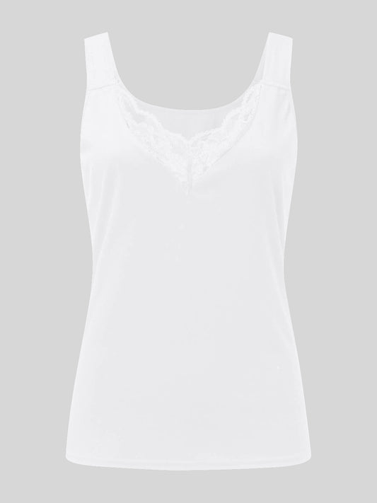 TEEK - V-Neck Lace Sweetheart Tank TOPS TEEK Trend White S